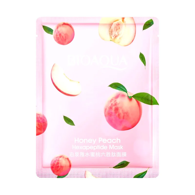 H73fd8d15a3f94c1eb4091b81ee41b623F_800x BioAqua Peach Facial Mask Moisturizer Face Sheet Mask 25g - Image 1